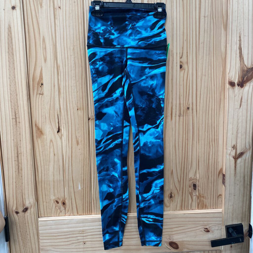 WOMENS LULULEMON SKY BLUE/BLK SWIRL 2 NWOT
