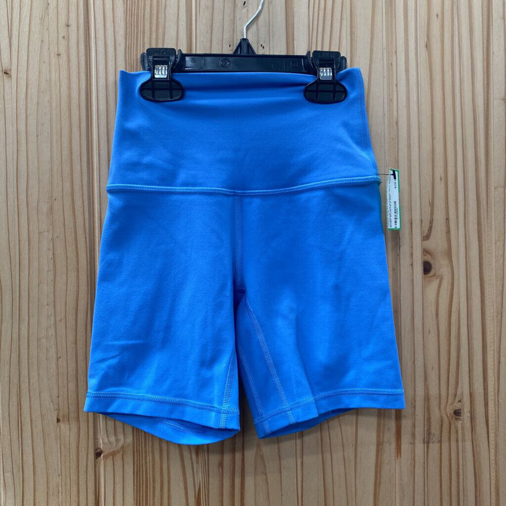 WOMENS LULULEMON SKY BLUE BIKER SHORTS 0