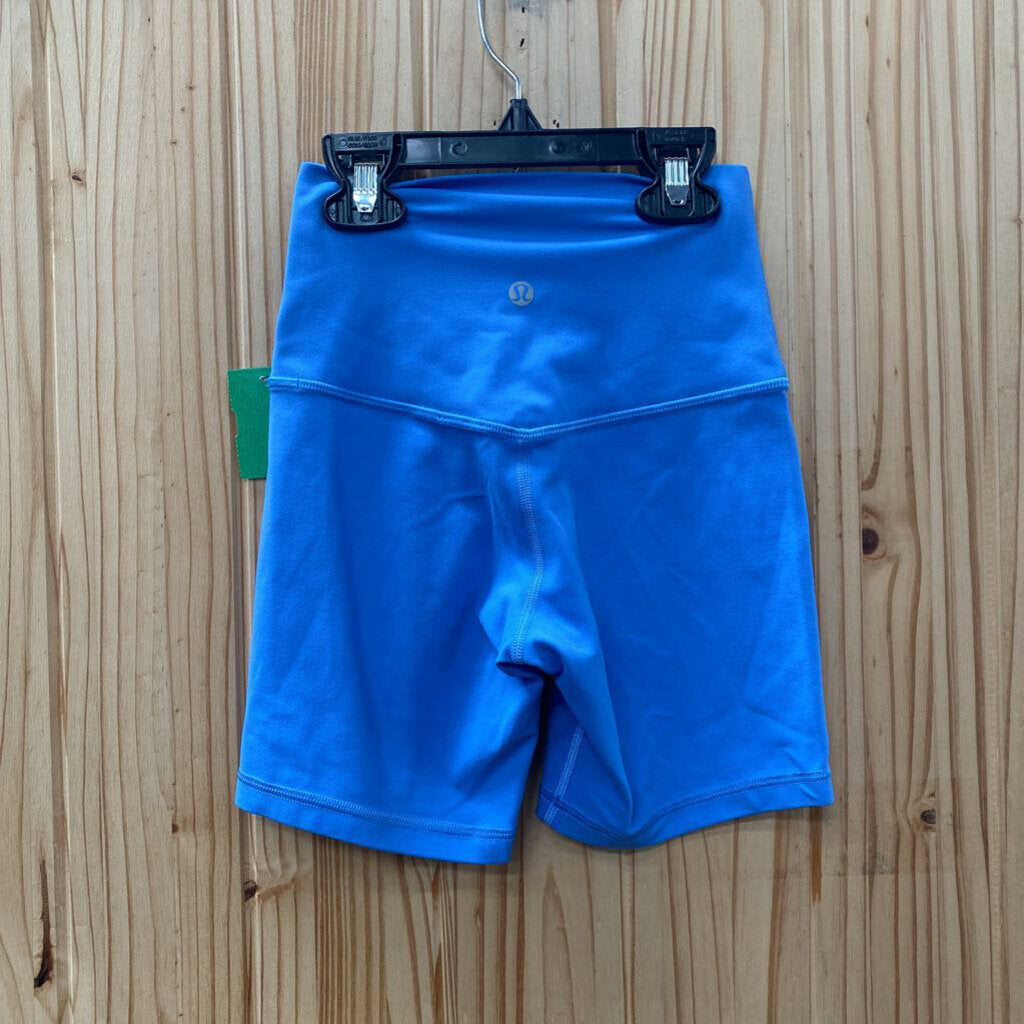 WOMENS LULULEMON SKY BLUE BIKER SHORTS 0