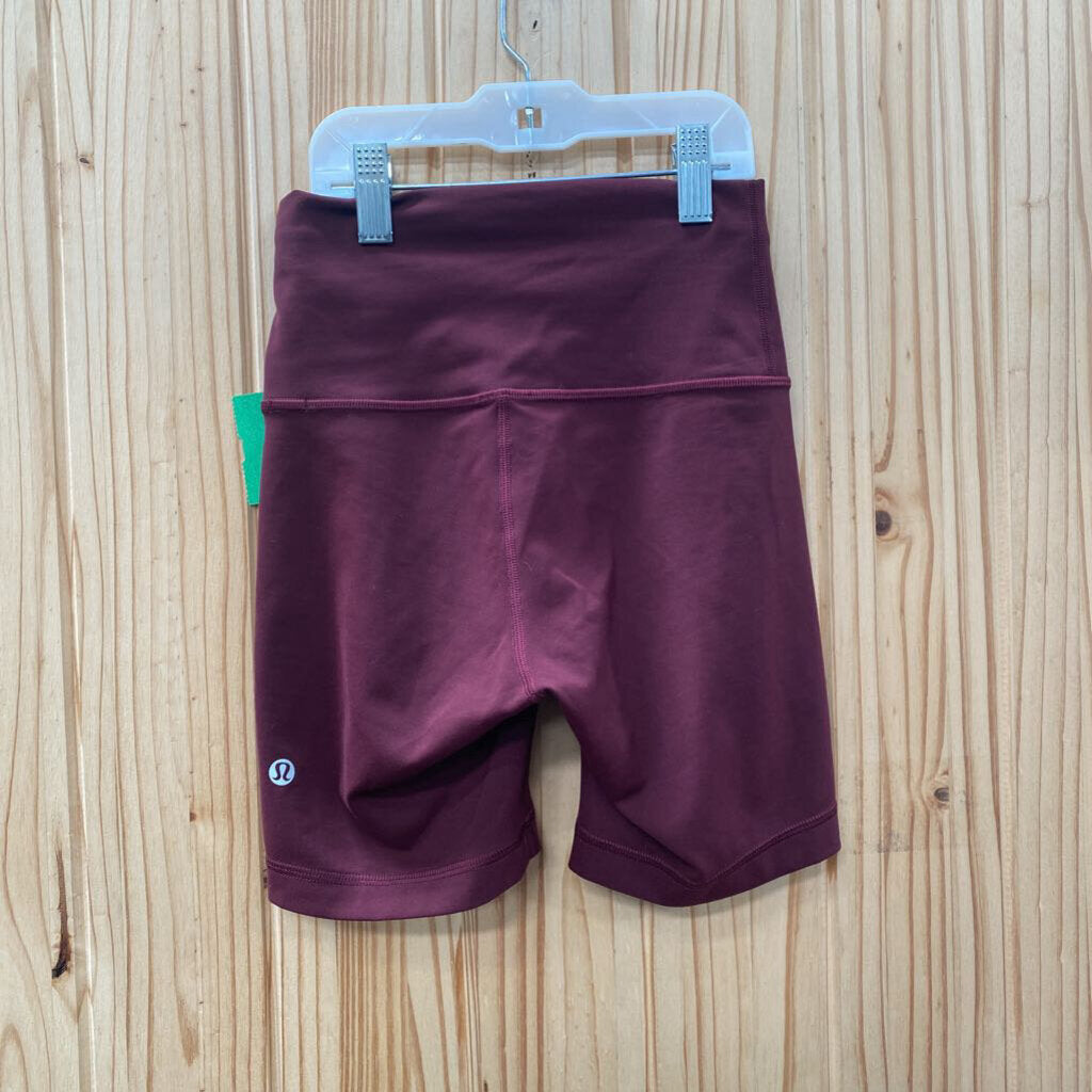 WOMENS LULULEMON WINE BIKER SHORTS 2