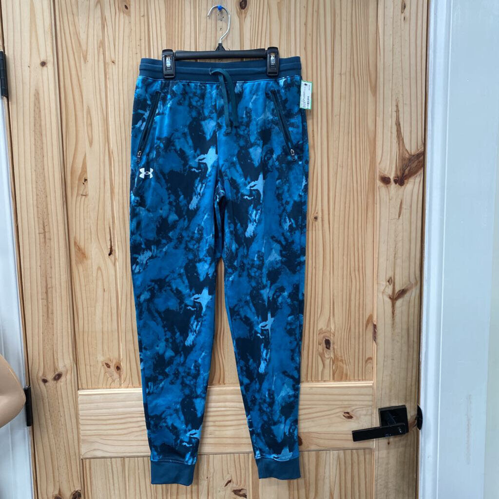BOYS UNDER ARMOUR TEAL/BLUE JOGGERS YLG 12