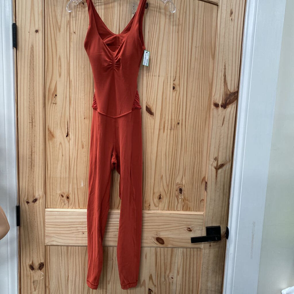 WOMENS LULULEMON BURNT ORANGE SL ROMPER 0