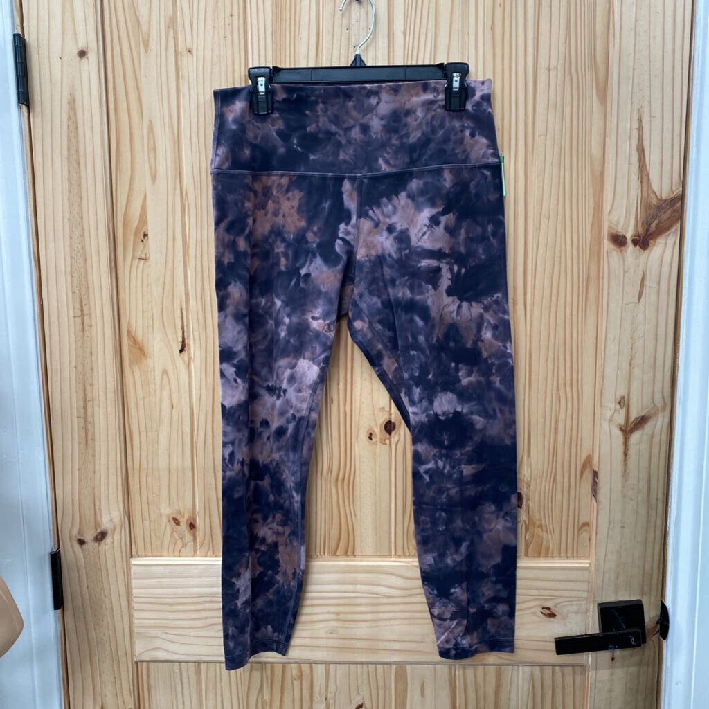 WOMENS LULULEMON LEGGINGS MAUVE/BLK 12