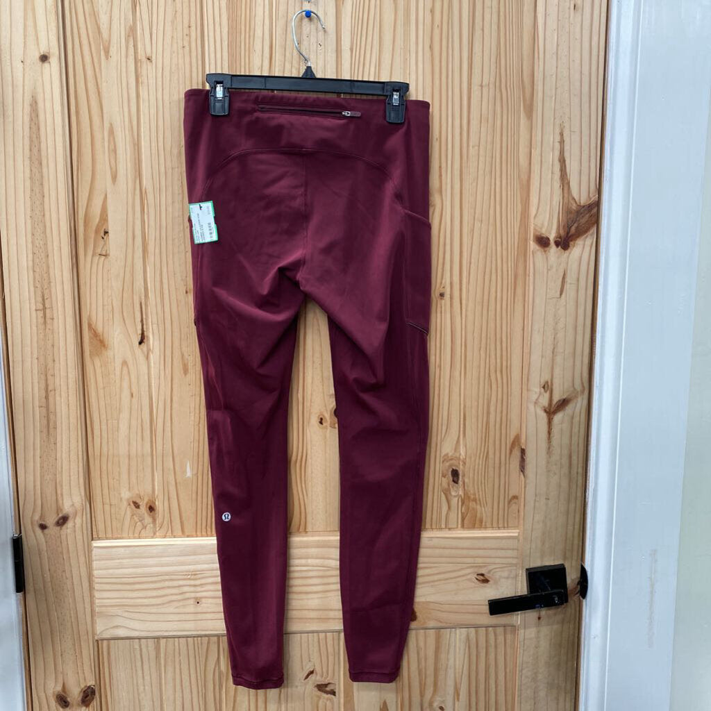 WOMENS LULULEMON WINE LEGGINGS 8