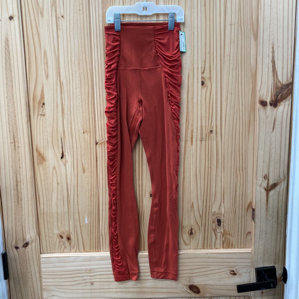 WOMENS LULULEMON BURNT ORANGE LEGGINGS 0