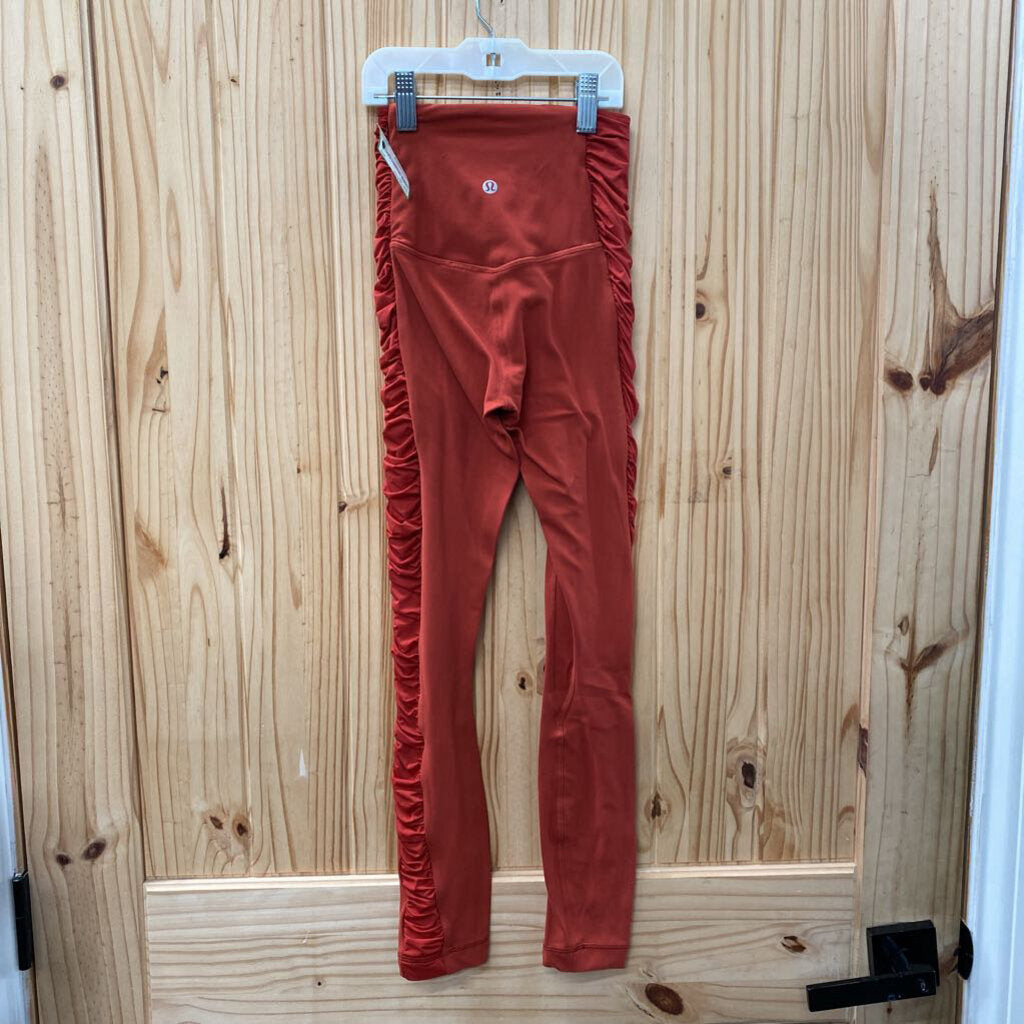 WOMENS LULULEMON BURNT ORANGE LEGGINGS 0