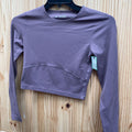 WOMENS ARITZIA LS MAUVE CROP TOP S