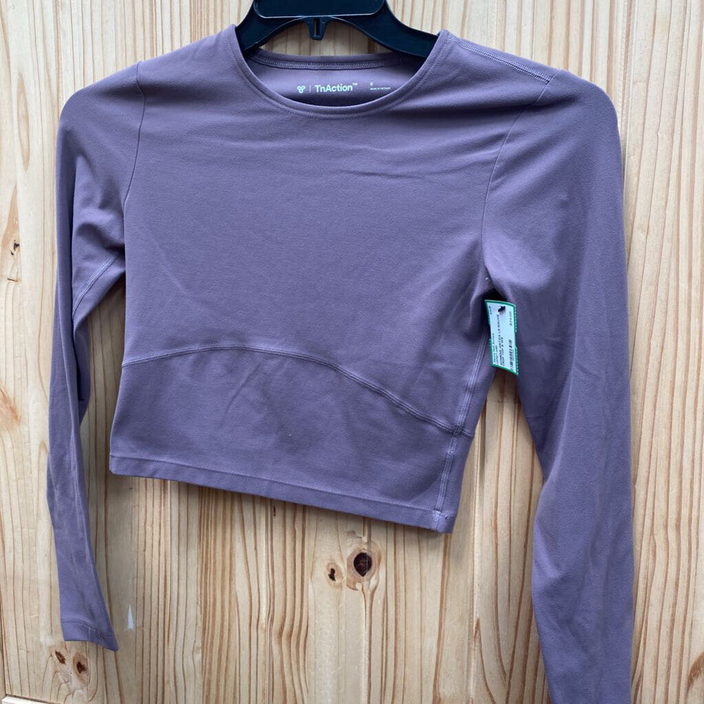 WOMENS ARITZIA LS MAUVE CROP TOP S