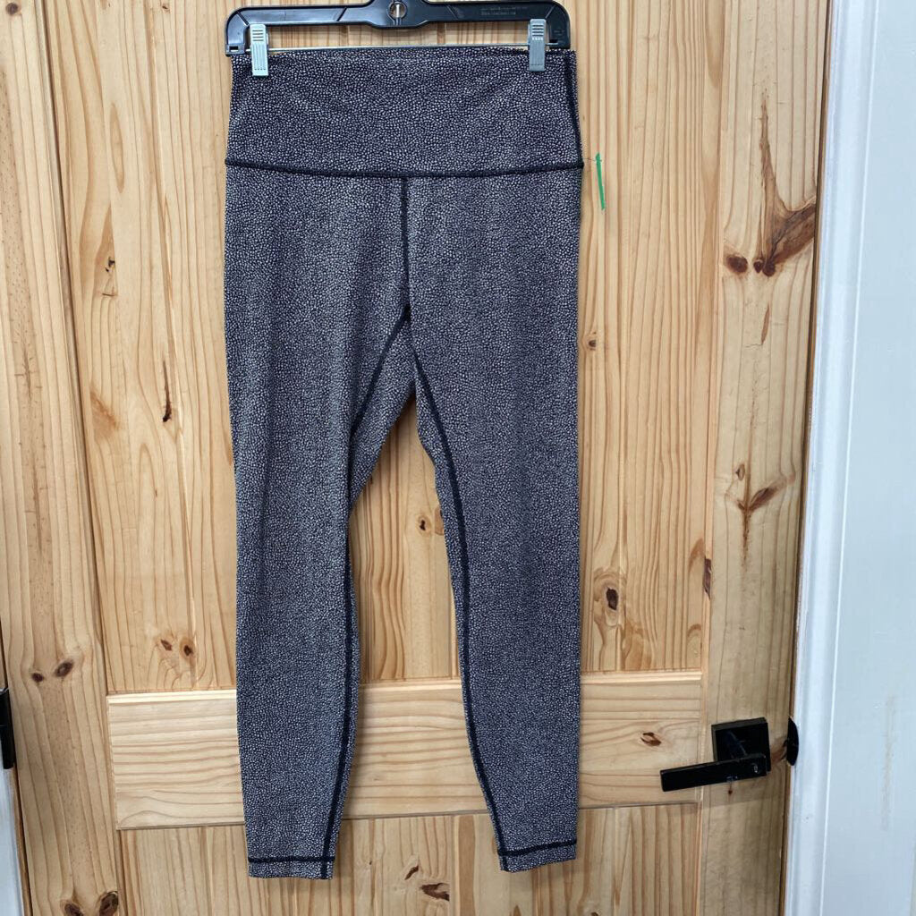 WOMENS LULULEMON BLK/WHITE LEGGINGS 8