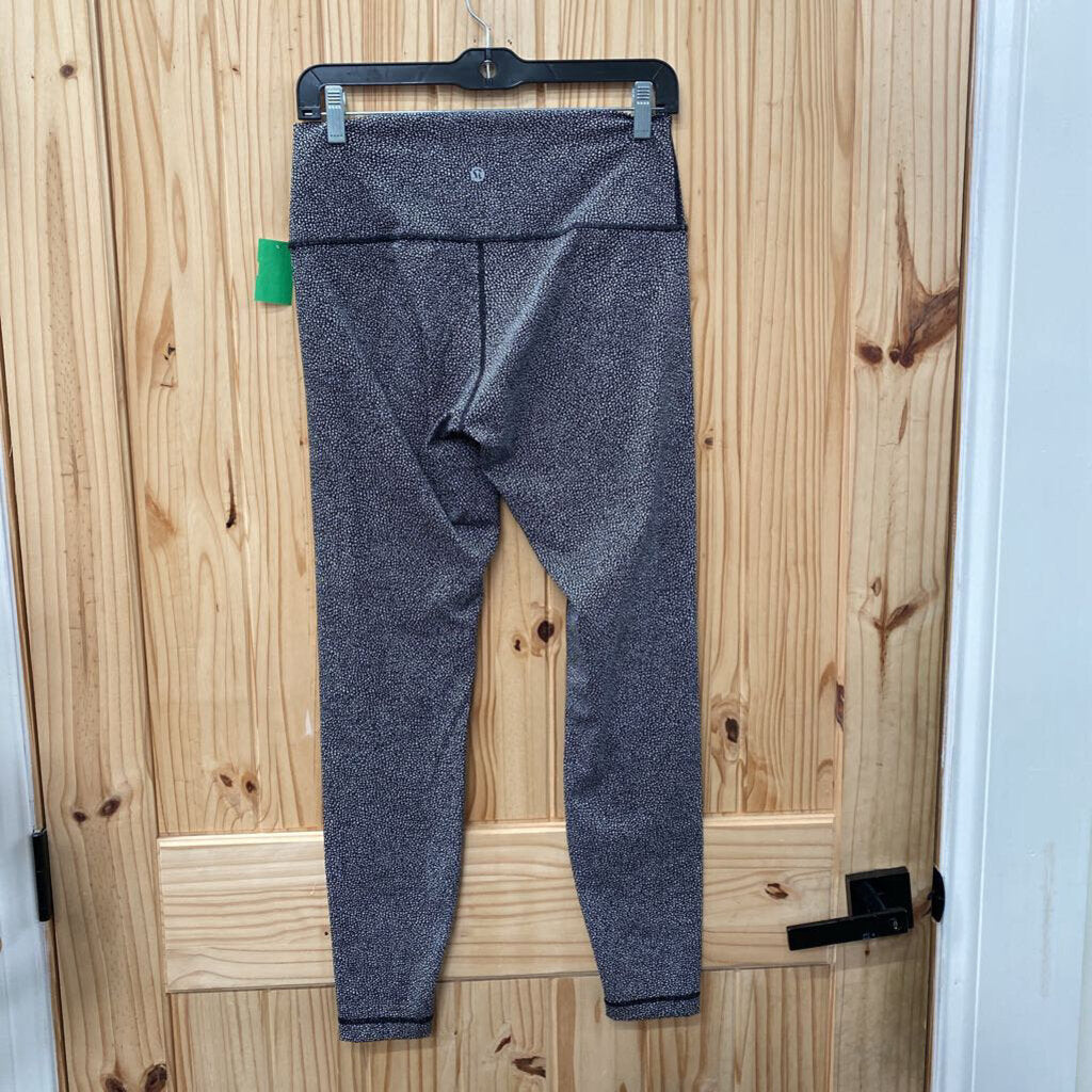 WOMENS LULULEMON BLK/WHITE LEGGINGS 8