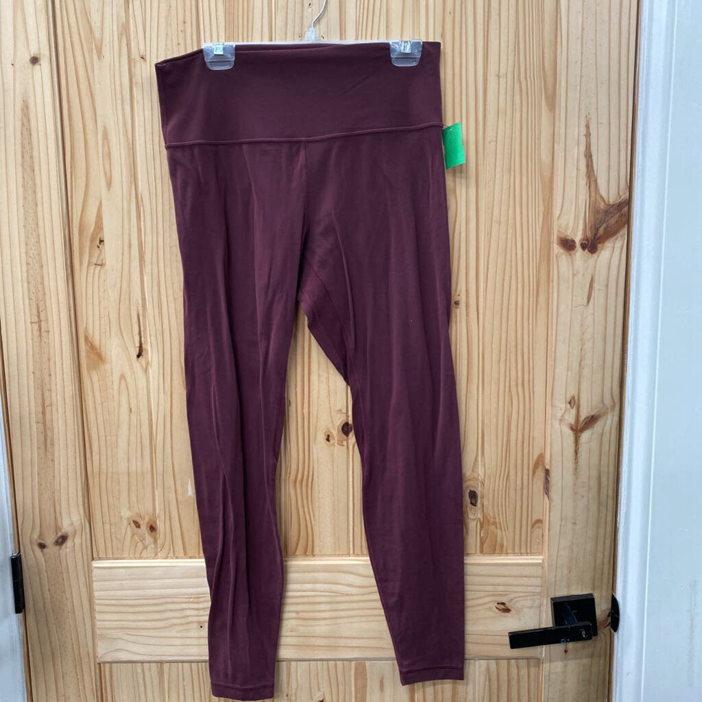 WOMENS LULULEMON BURGUNDY LEGGINGS 12