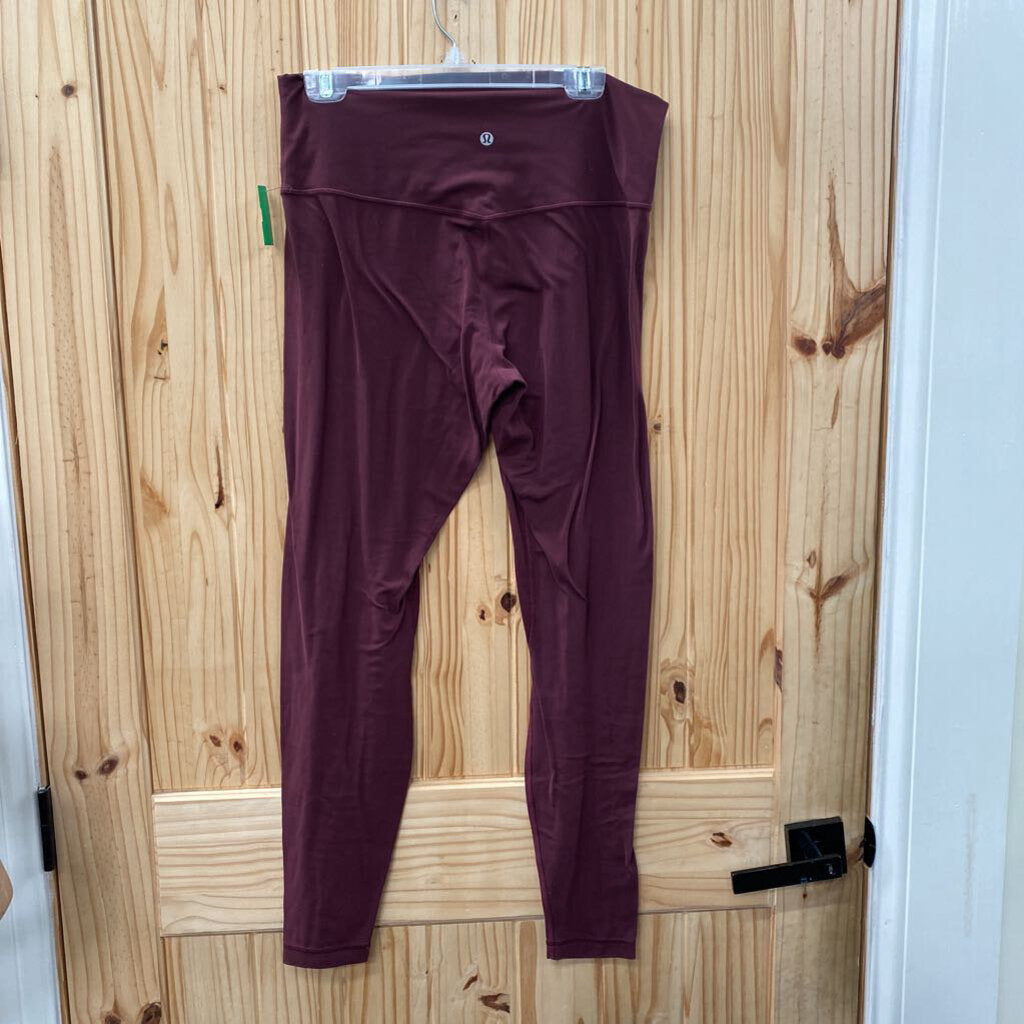 WOMENS LULULEMON BURGUNDY LEGGINGS 12