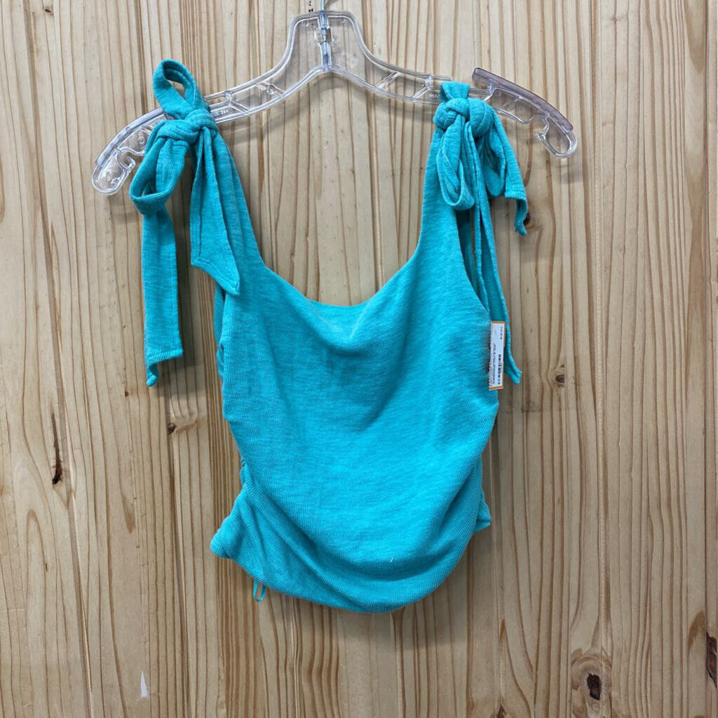 WOMENS FREE PEOPLE TURQUOISE TOP S