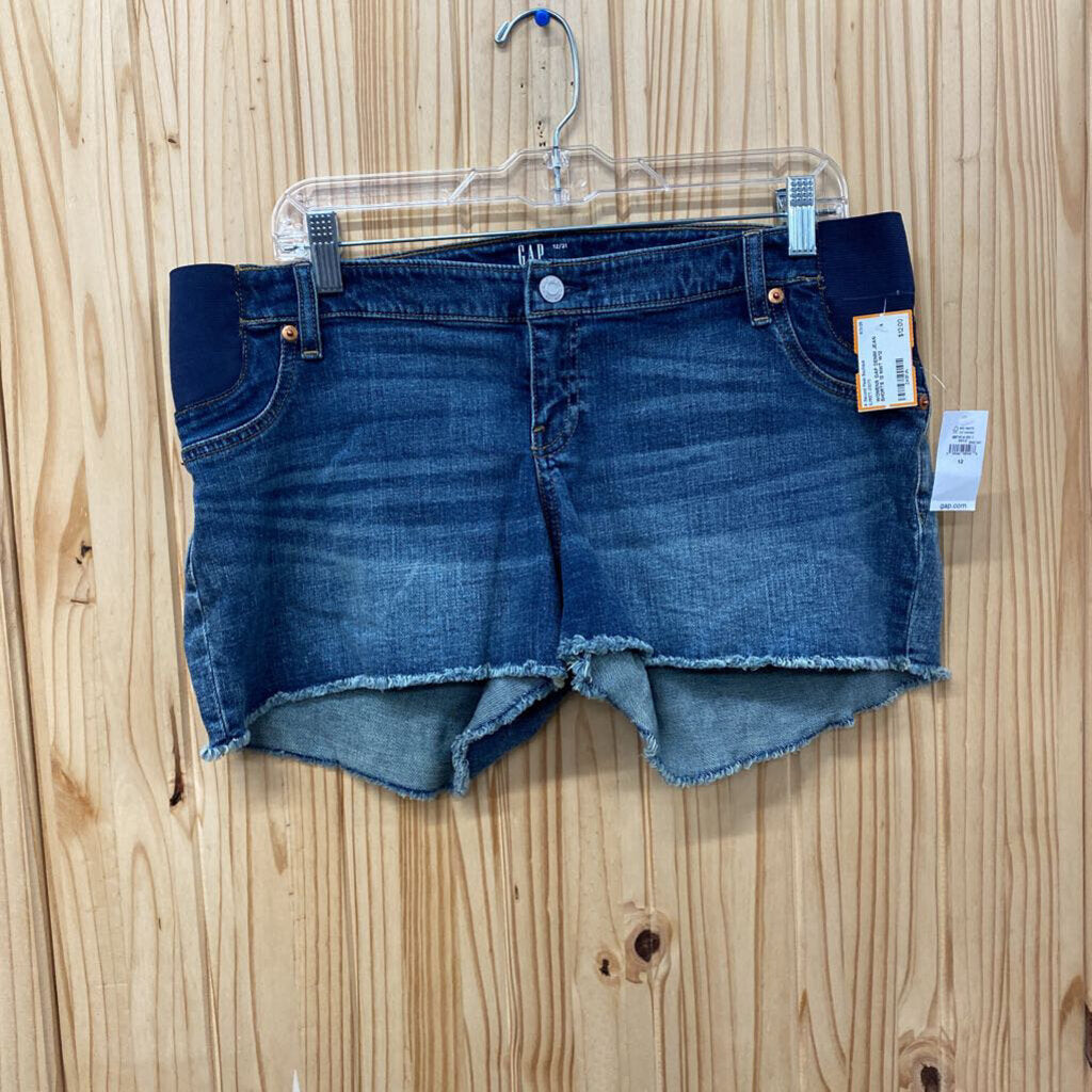 WOMENS GAP DENIM JEAN SHORTS MATERNITY 12 NWT