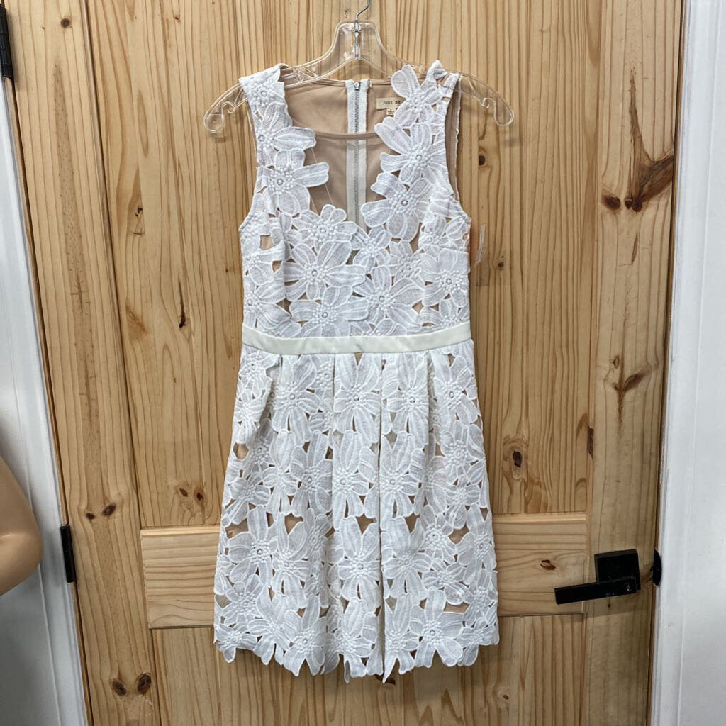 WOMENS JUST ME CASUAL SL DRESS W/FLOWERS S