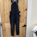 WOMENS LEVIS BLK DENIM OVERALLS 30