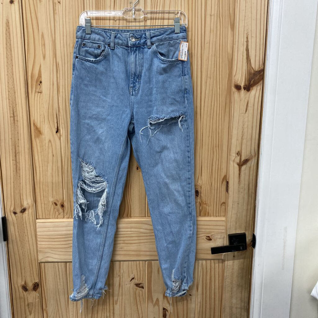 WOMENS TOPSHOP LT DENIM DIST. JEANS 28