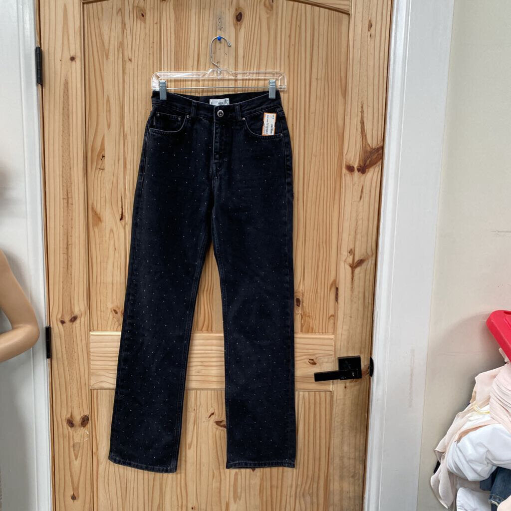 WOMENS MNG BLK DENIM JEANS W.SPARKLES 4