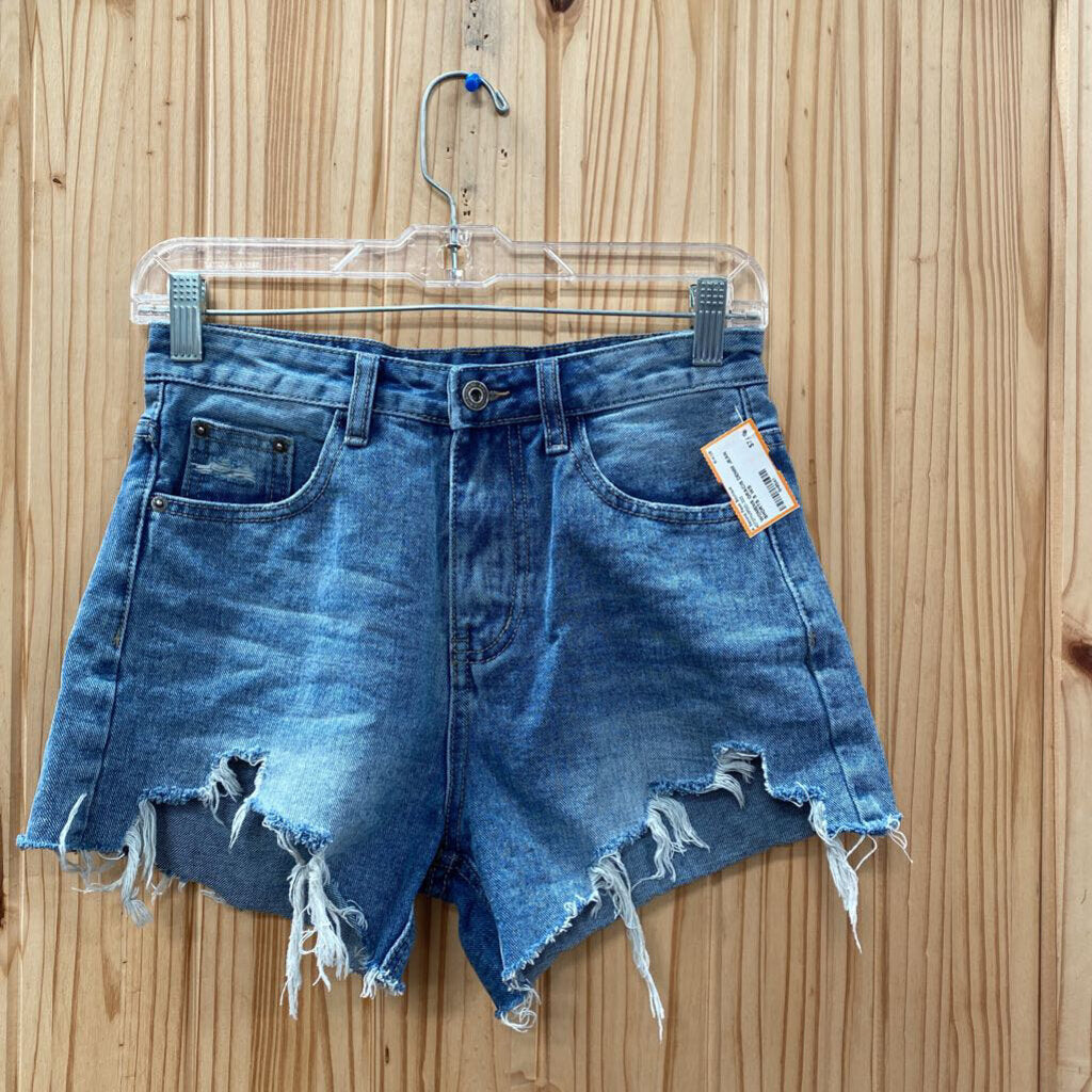 WOMENS GRACIS DENIM JEAN SHORTS S