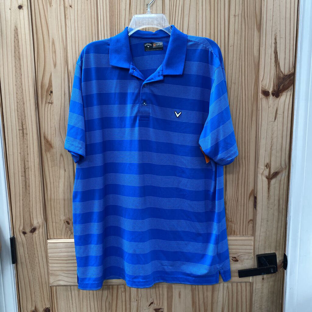 MENS CALLAWAY ROYAL BLUE/WHITE POLO SHIRT L