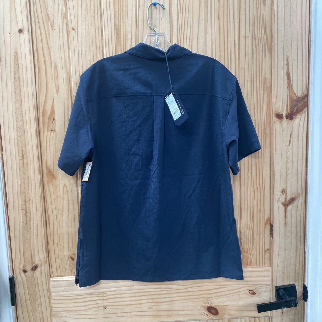MENS VRST NAVY BLUE CASUAL BUTTON UP SHIRT S NWT