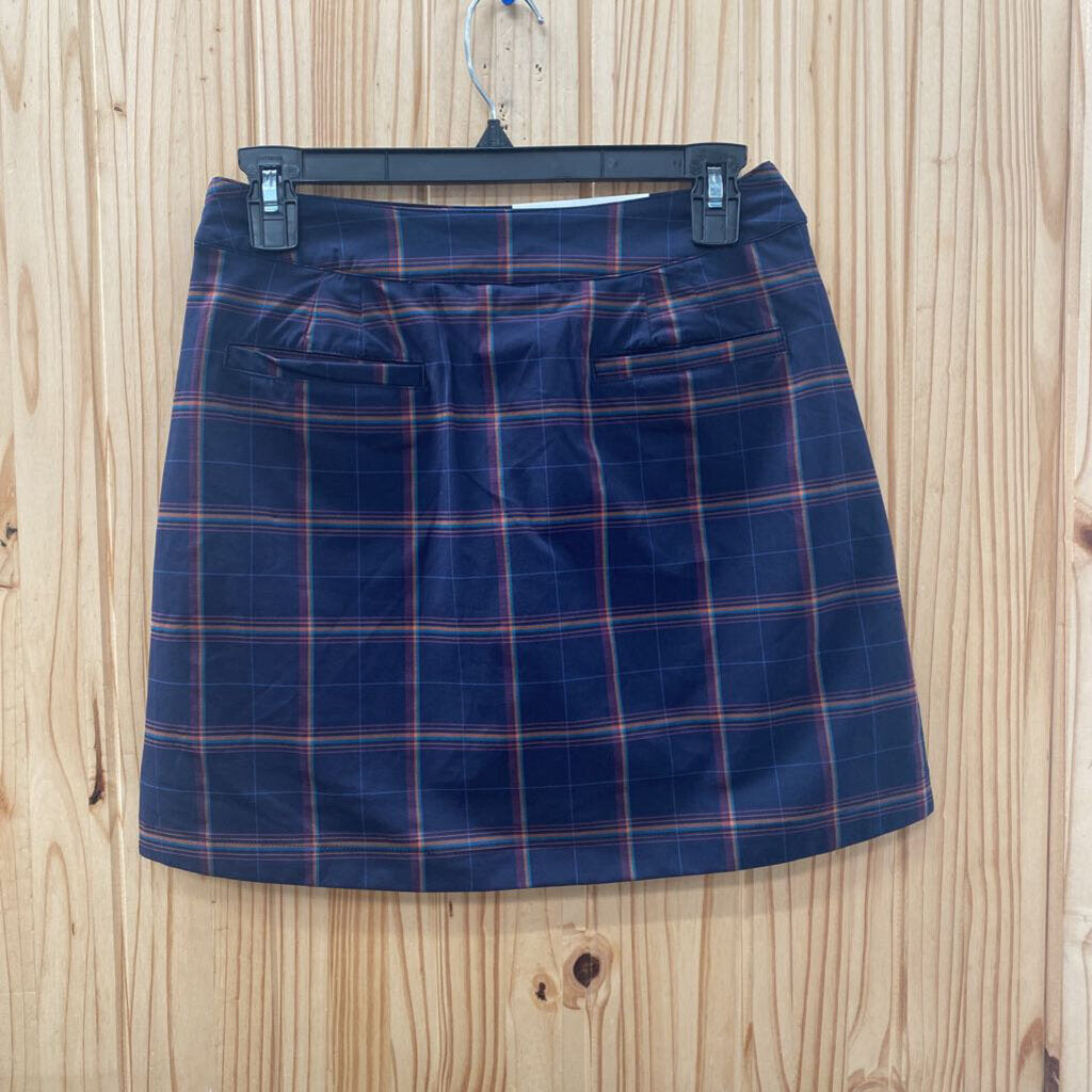 WOMENS WALTER HAGEN CASUAL SKORT NAVY BLUE/PURPLE/PEACH PINSTRIPE 0 NWT
