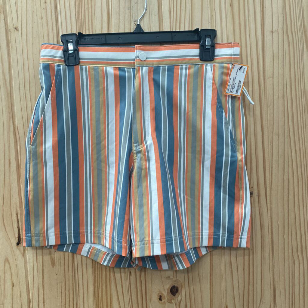 MENS VRST SHORT ORANGE/WHITE/TEAL STRIPE S NWT