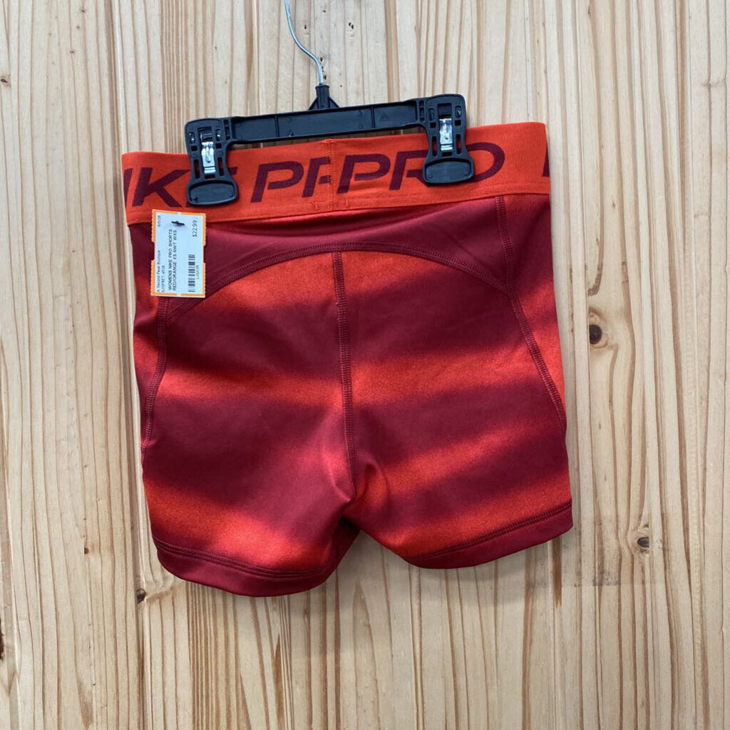 WOMENS NIKE PRO SHORTS RED/ORANGE XS NWT