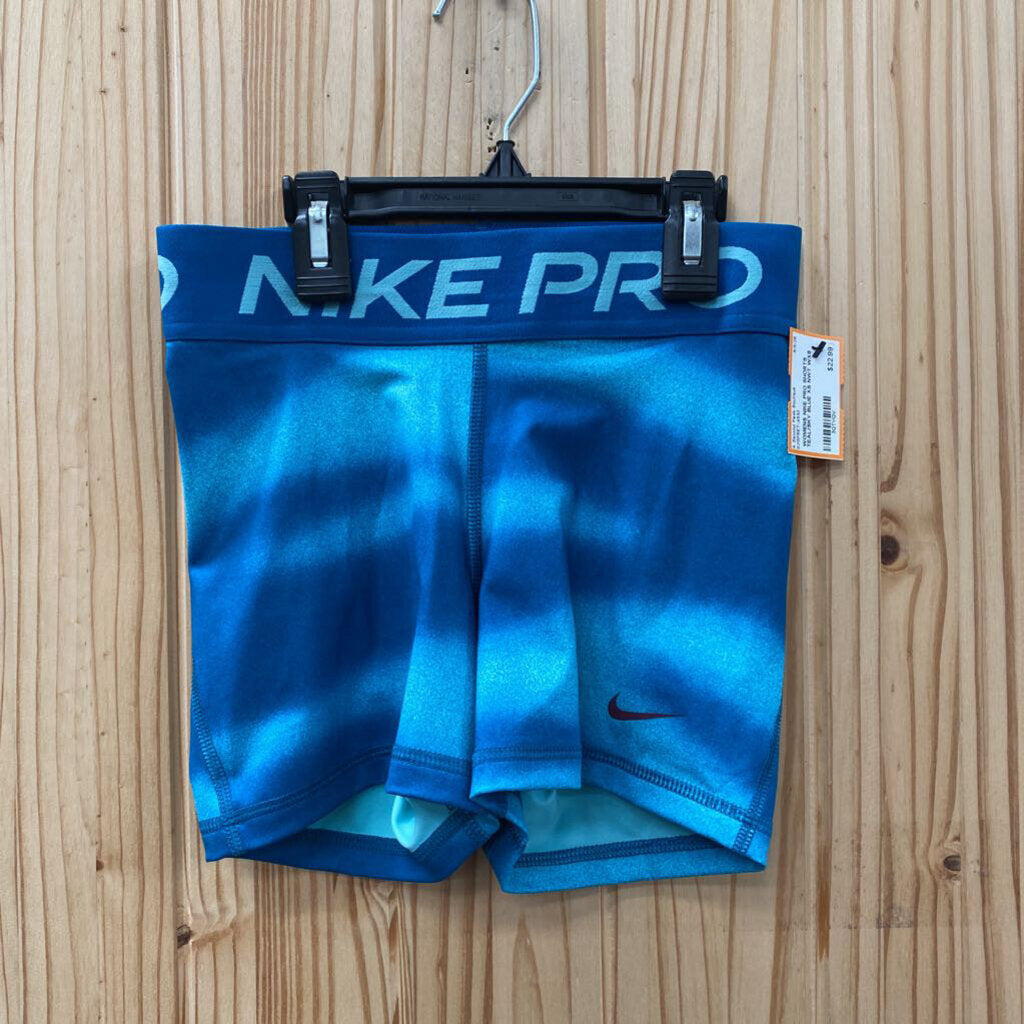 WOMENS NIKE PRO SHORTS TEAL/SKY BLUE XS NWT