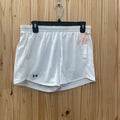 GIRLS UNDER ARMOUR SHORTS WHITE/BLK YL 12 NWT