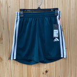 BOYS ADIDAS DK GREEN/WHITE SHORTS L 14/16 NWT