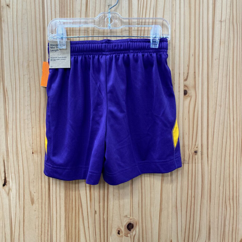 BOYS NIKE BASKETBALL SHORTS PURPLE/GOLDEN YELLOW XS 4/5 NWT