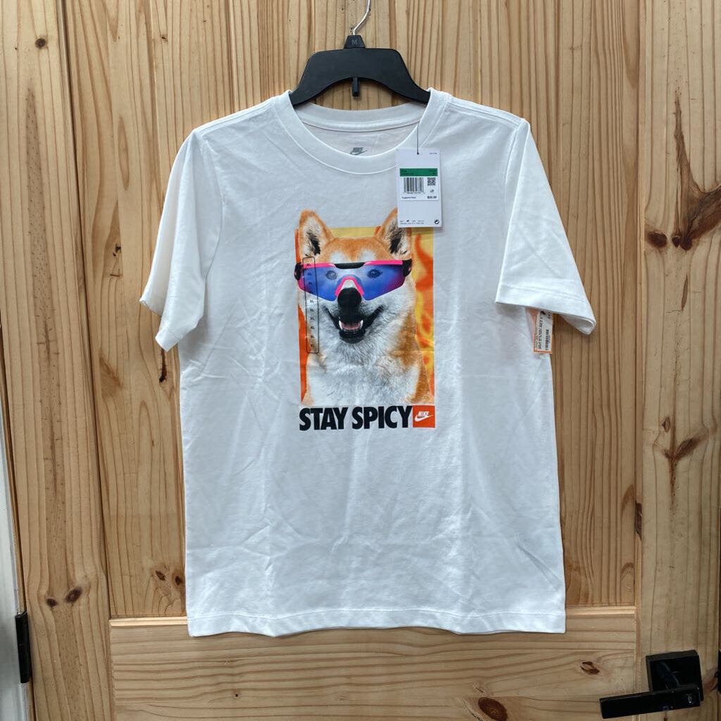 GIRLS NIKE SHIRT WHITE STAY SPICY XL 14 NWT