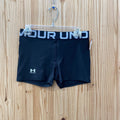 GIRLS UNDER ARMOUR BLK/WHITE SHORTS YL 12 NWT