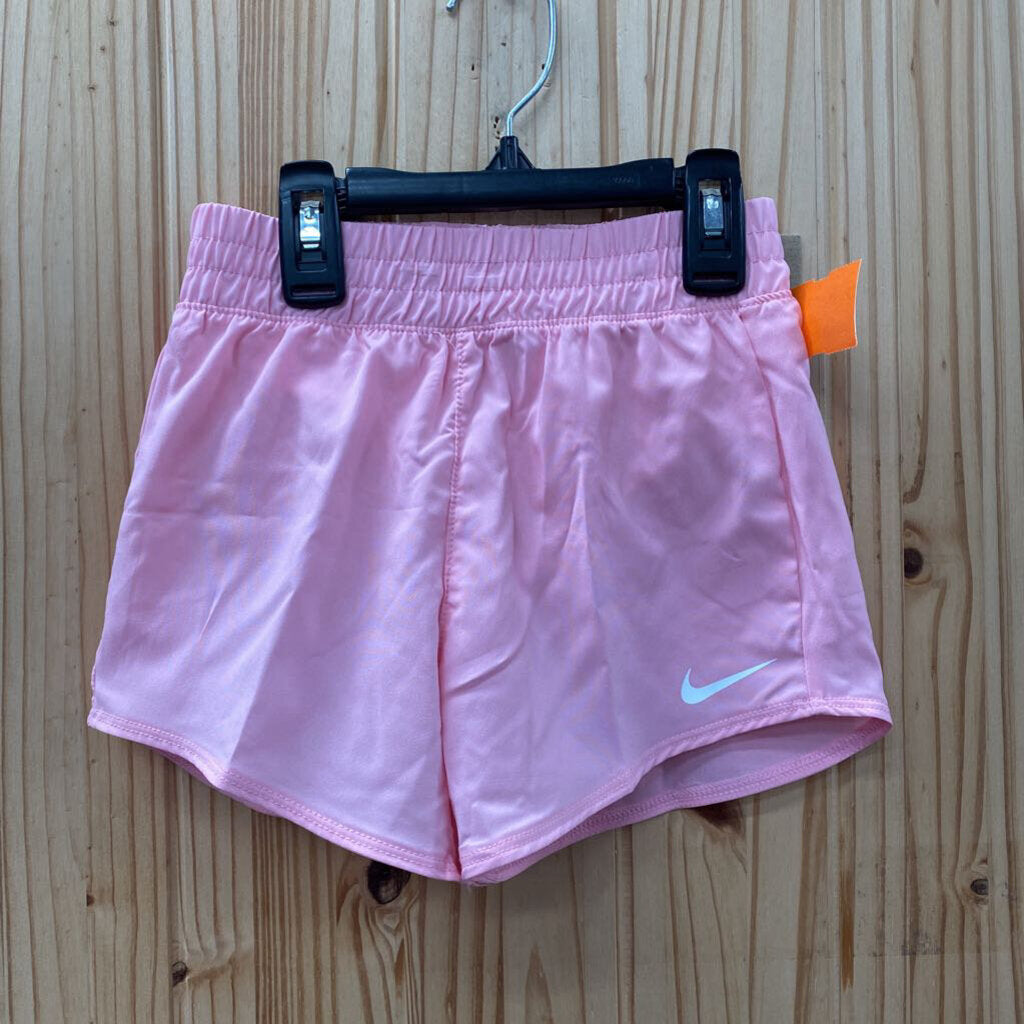 GIRLS NIKE SHORTS PINK/WHITE M 6 NWT