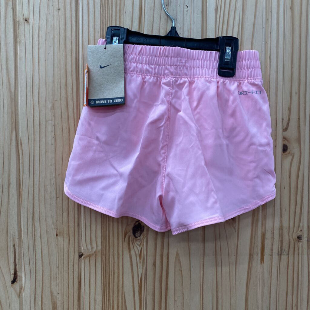 GIRLS NIKE SHORTS PINK/WHITE M 6 NWT