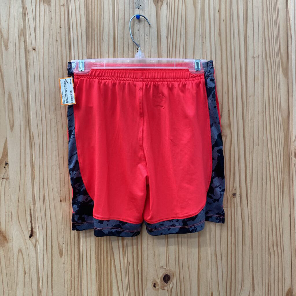 BOYS UNDER ARMOUR SHORTS RED/BLK/GREY YM 10 NWT