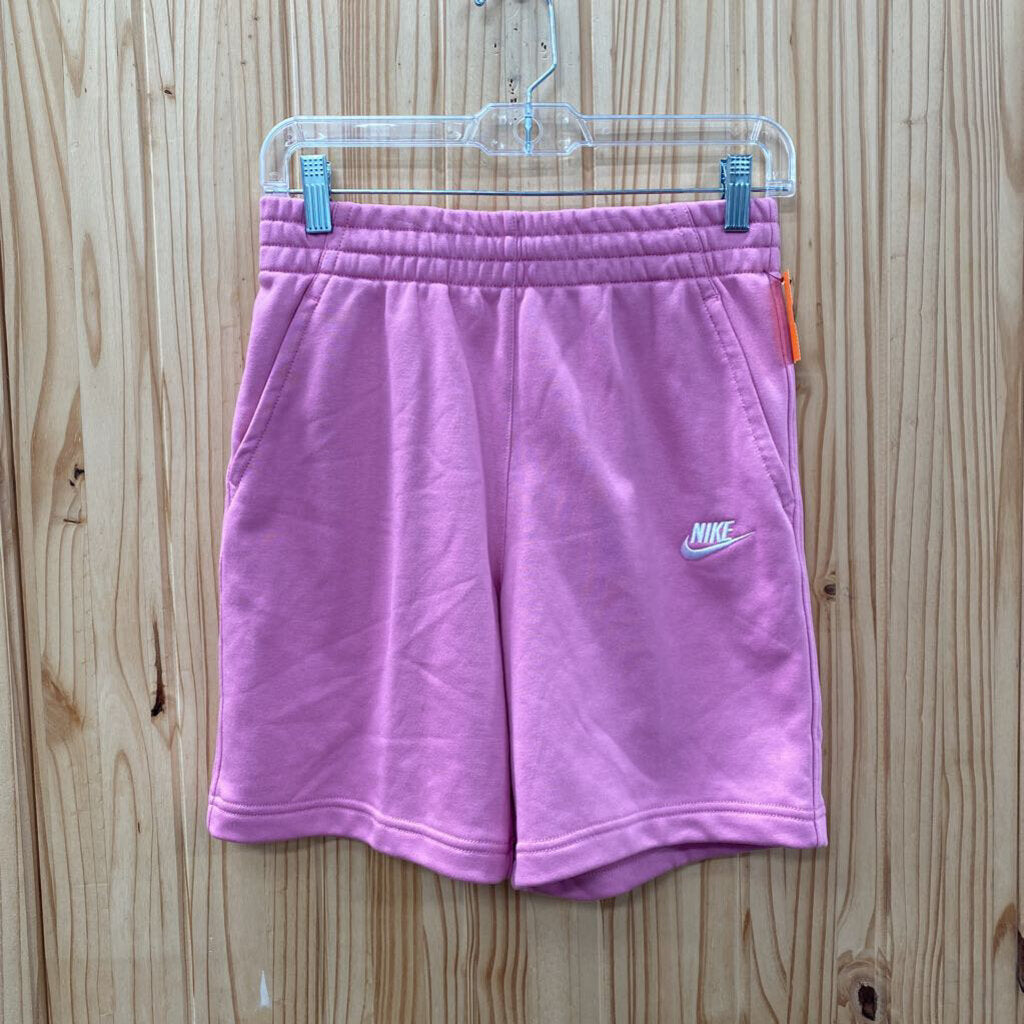 GIRLS NIKE SHORTS PINK WHITE L 12 NWT YOUTH LARGE