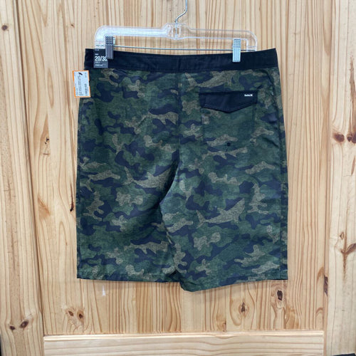 BOYS HURLEY GREEN CAMO SWIM TRUNKS 20X30 NWT