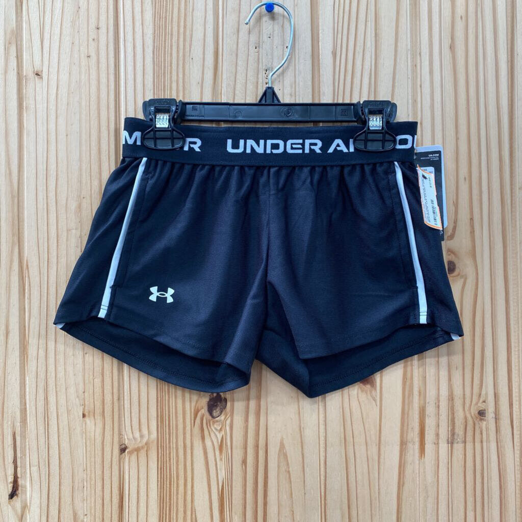 GIRLS UNDER ARMOUR SHORT BLK/WHITE YXS 4/5 NWT
