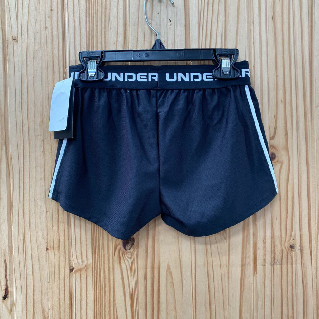 GIRLS UNDER ARMOUR SHORT BLK/WHITE YXS 4/5 NWT