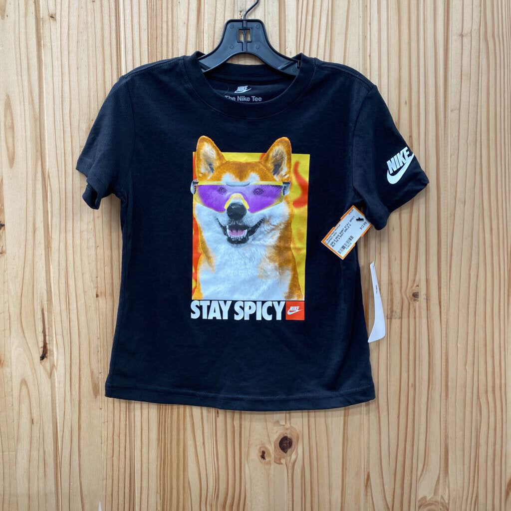 GIRLS NIKE SHIRT STAY SPICY BLK XS 4 NWT