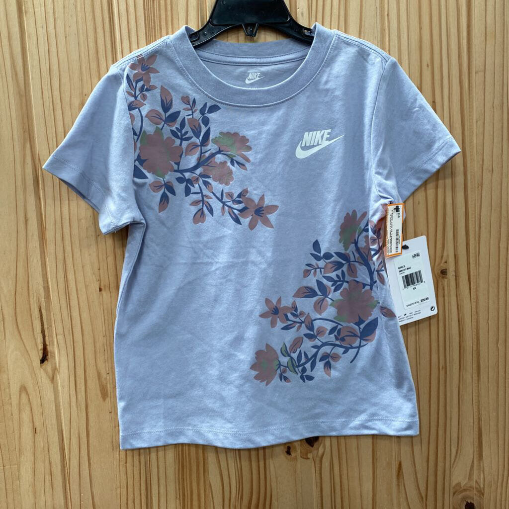 GIRLS NIKE SHIRT LT PURPLE W/FLOWERS L 6X NWT