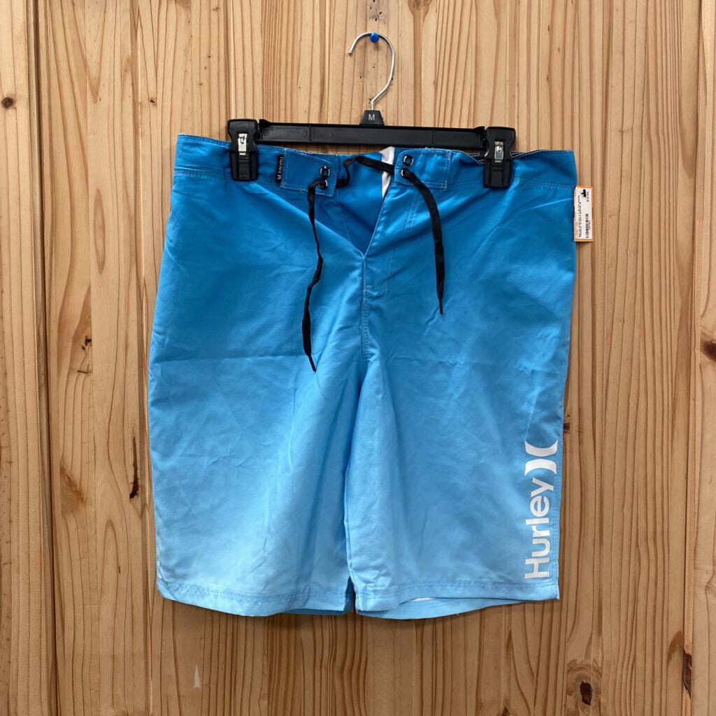 BOYS HURLEY LT BLUE SWIM TRUNKS 18 NWT