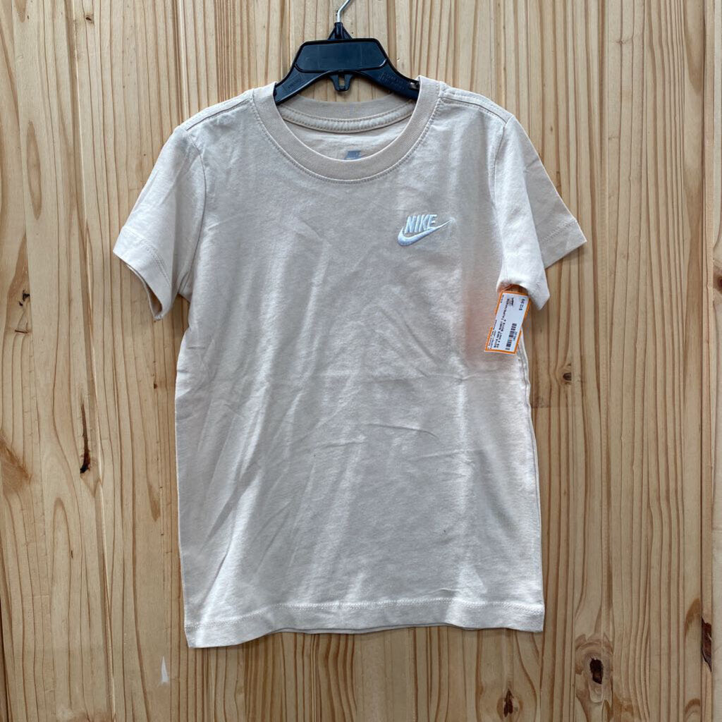 BOYS NIKE SHIRT TAUPE/WHITE XS 4 NWT