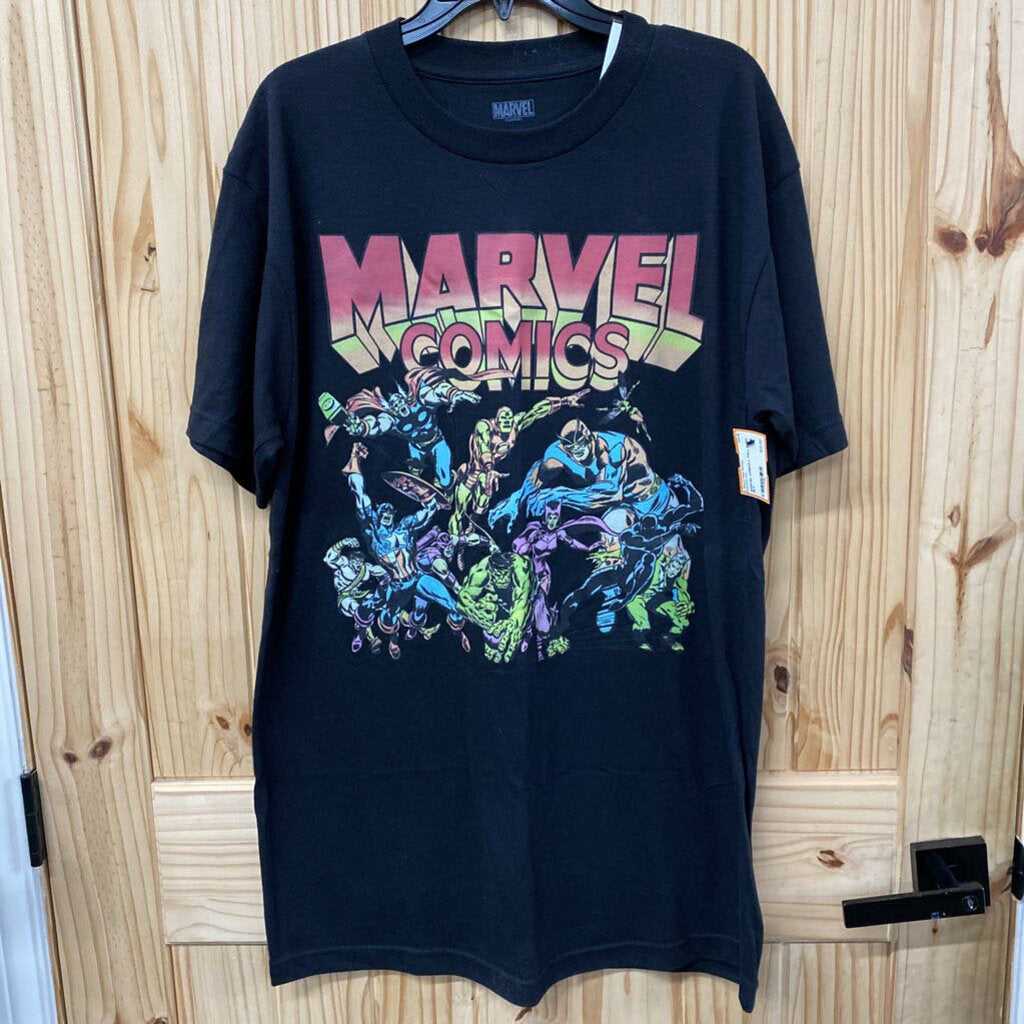 MARVEL COMICS L TALL SHIRT BLK