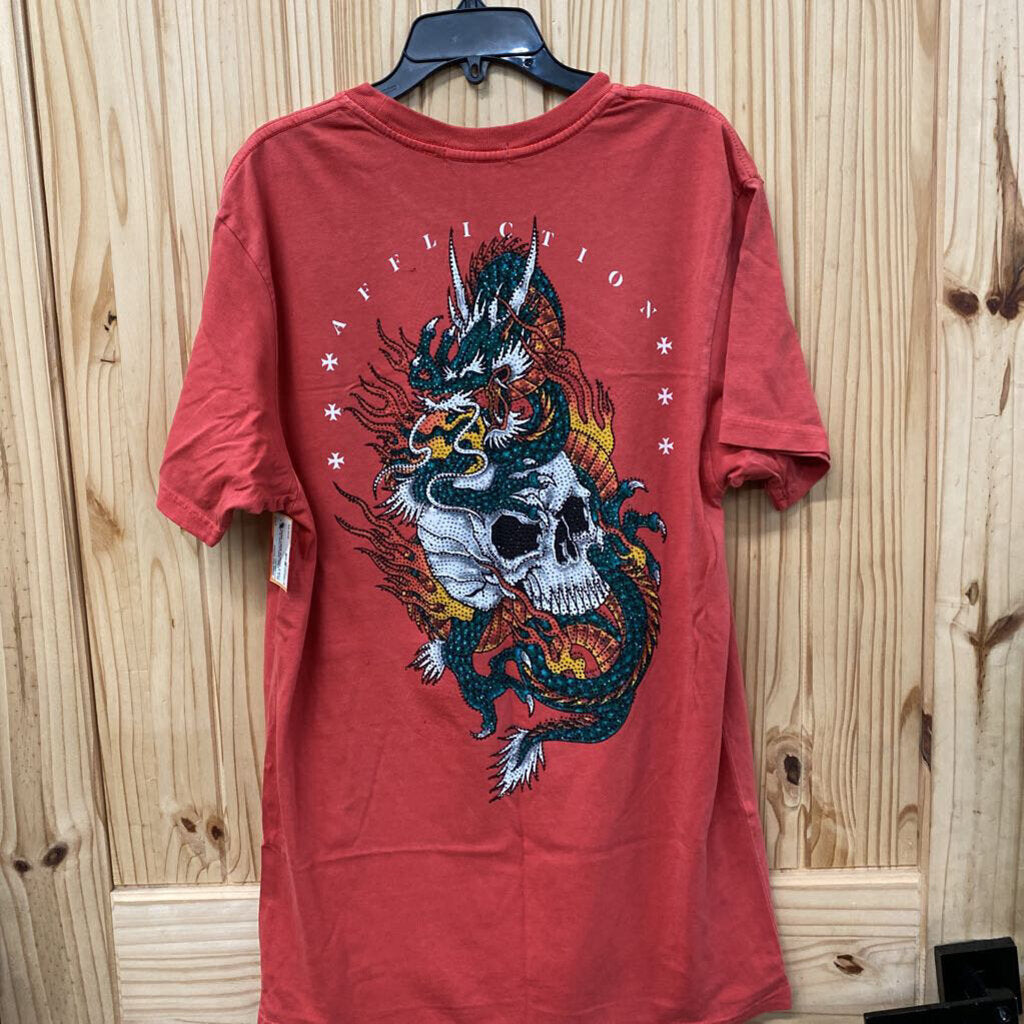 BLK LABEL AFFLICTION FLAME N FABLE MENS M SHIRT