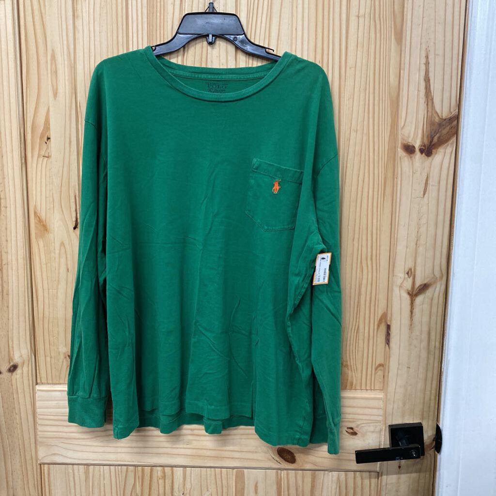 MENS XL LS POLO GREEN SHIRT