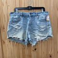 WOMENS AMERICAN EAGLE LT DENIM DIST. SHORTS 12