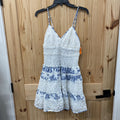 ALTARD STATE SL DRESS BLUE/WHITE M NWT